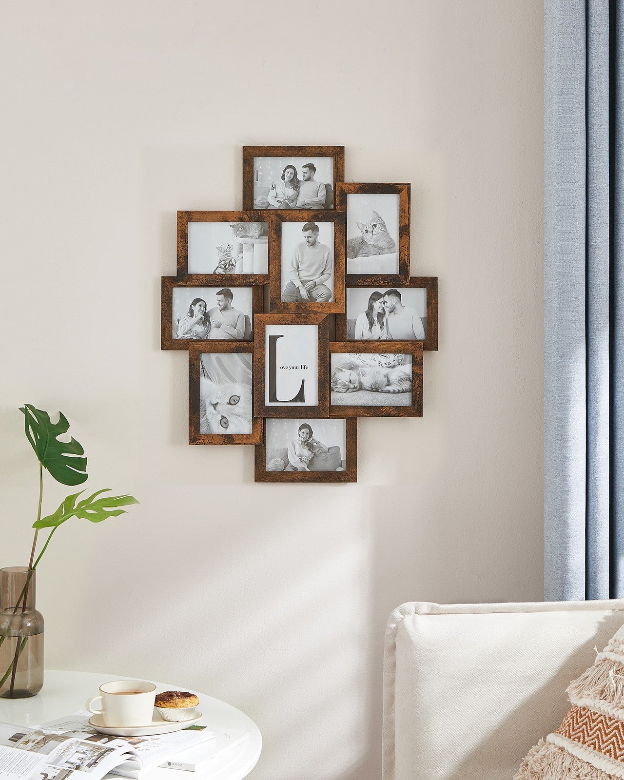 4x6 Picture Frames Collage for Wall Decor - Rustic Brown