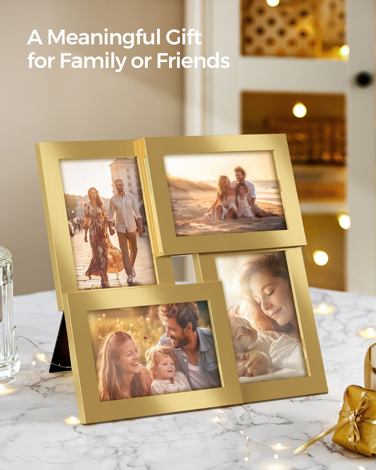 Family Photo Collage Frame Set of 4 for Wall Decor - Black