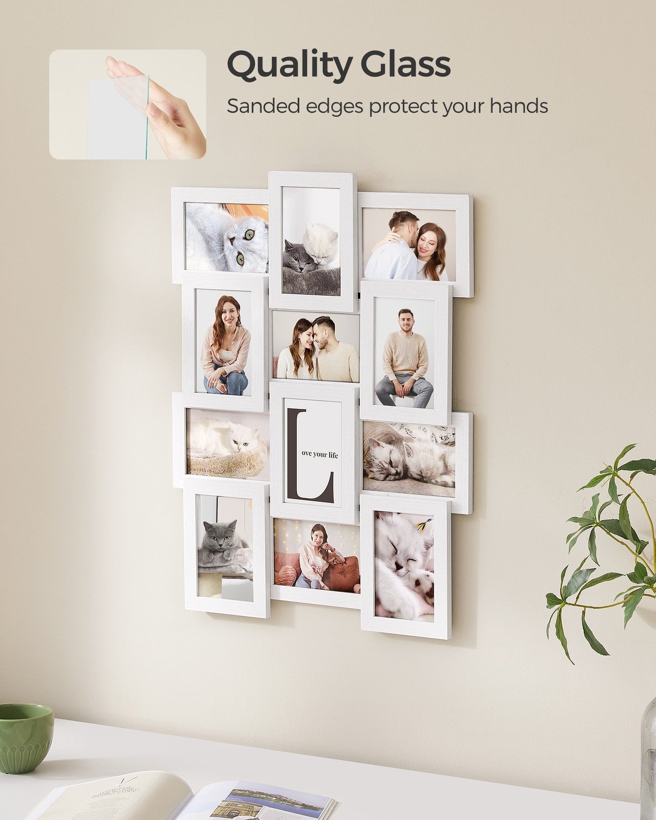 Collage Picture Frames - 4x6 for Wall Decor Set of 12 - Cloud White