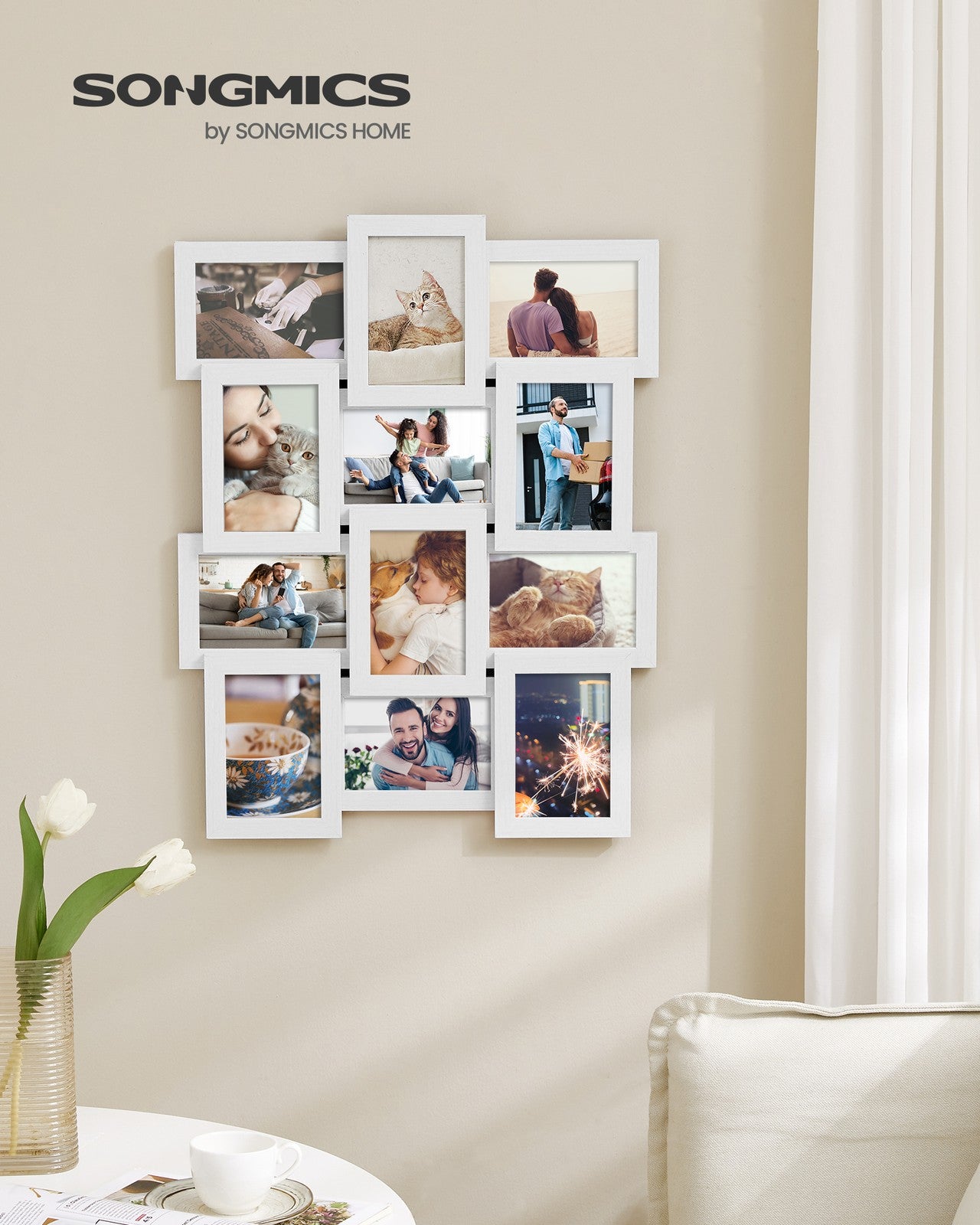 Collage Picture Frames - 4x6 for Wall Decor Set of 12 - Cloud White