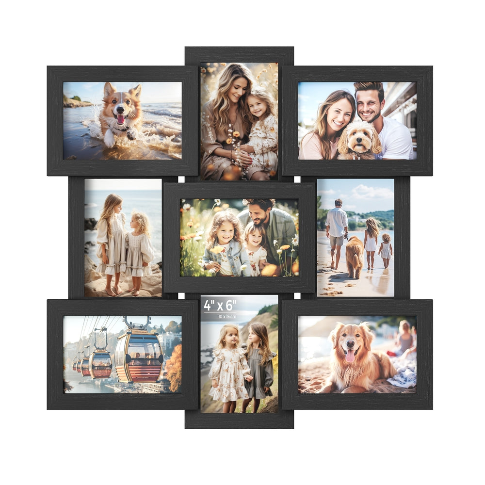 4x6 Picture Frames Collage for Wall Decor - Black - 18.7”L x 0.9”W x 18.5”H