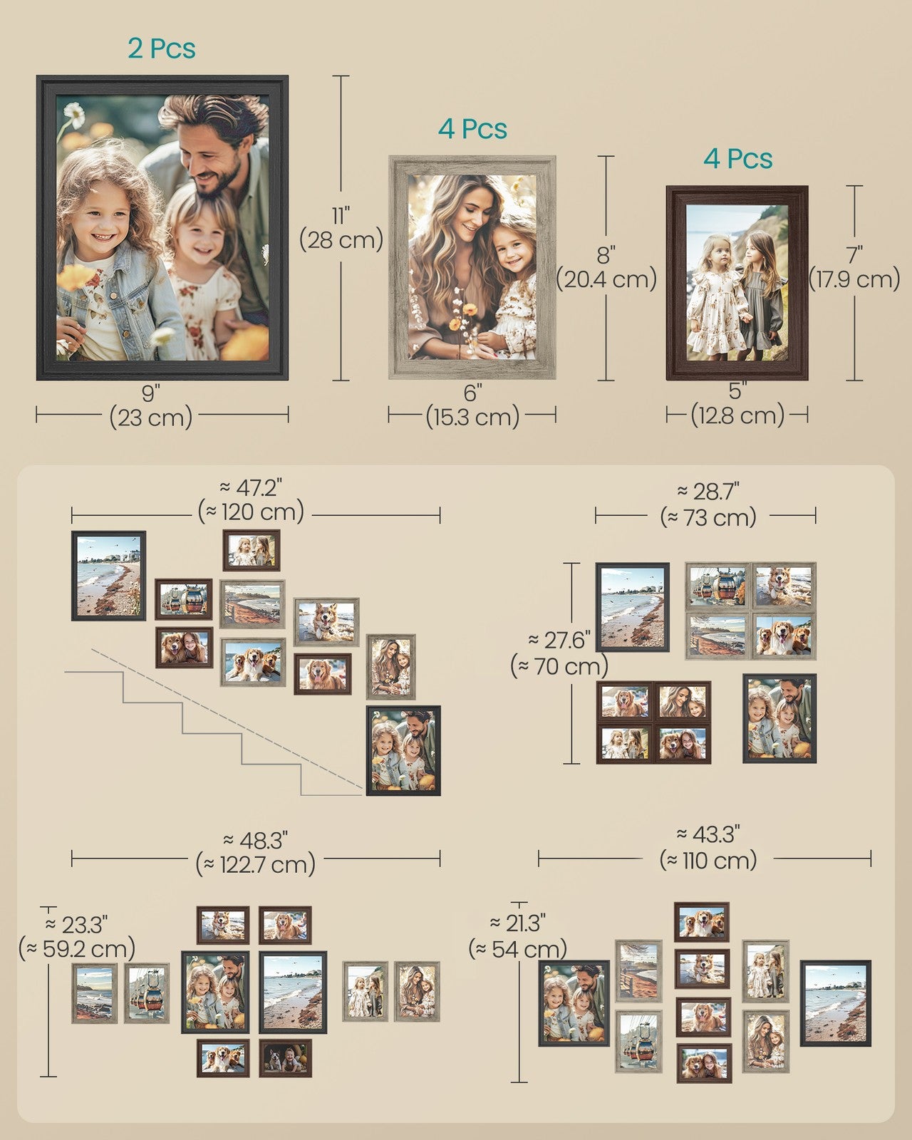Picture Frames with 16 Mats - Set of 10 Collage Photo Frames