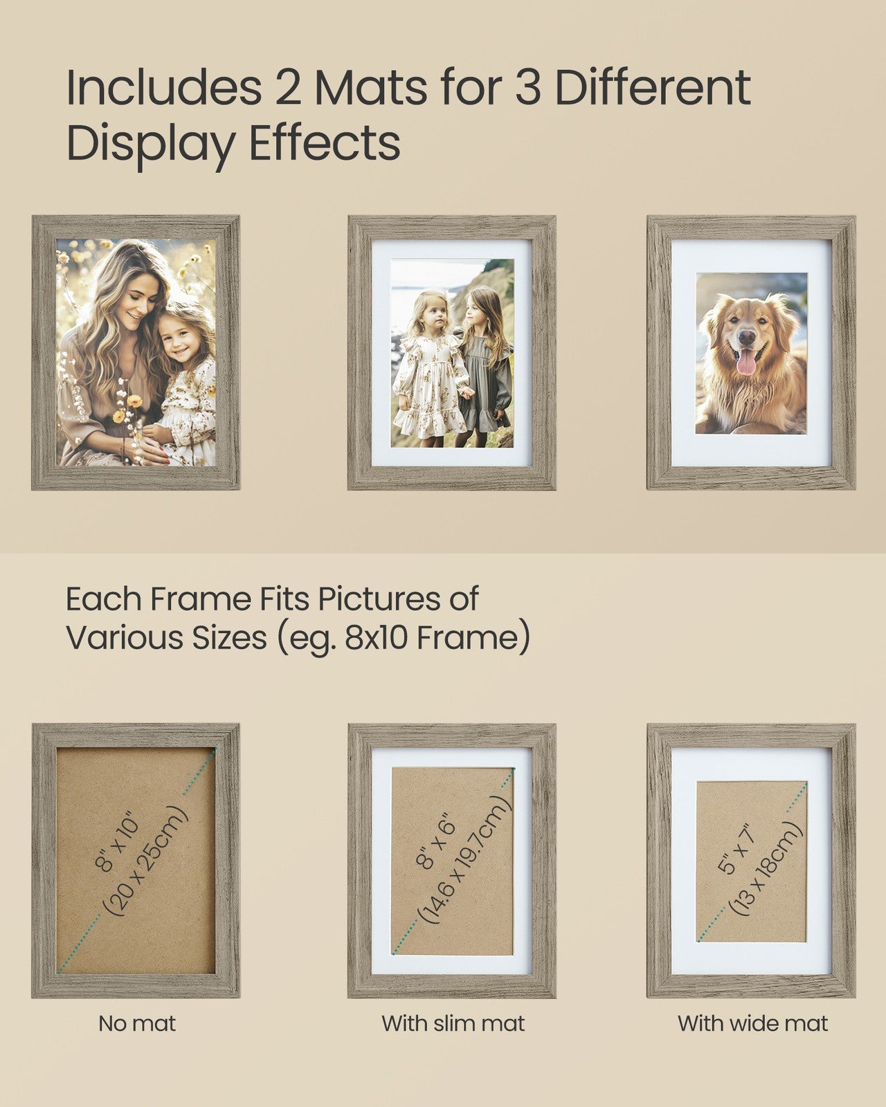 Picture Frames with 16 Mats - Set of 10 Collage Photo Frames