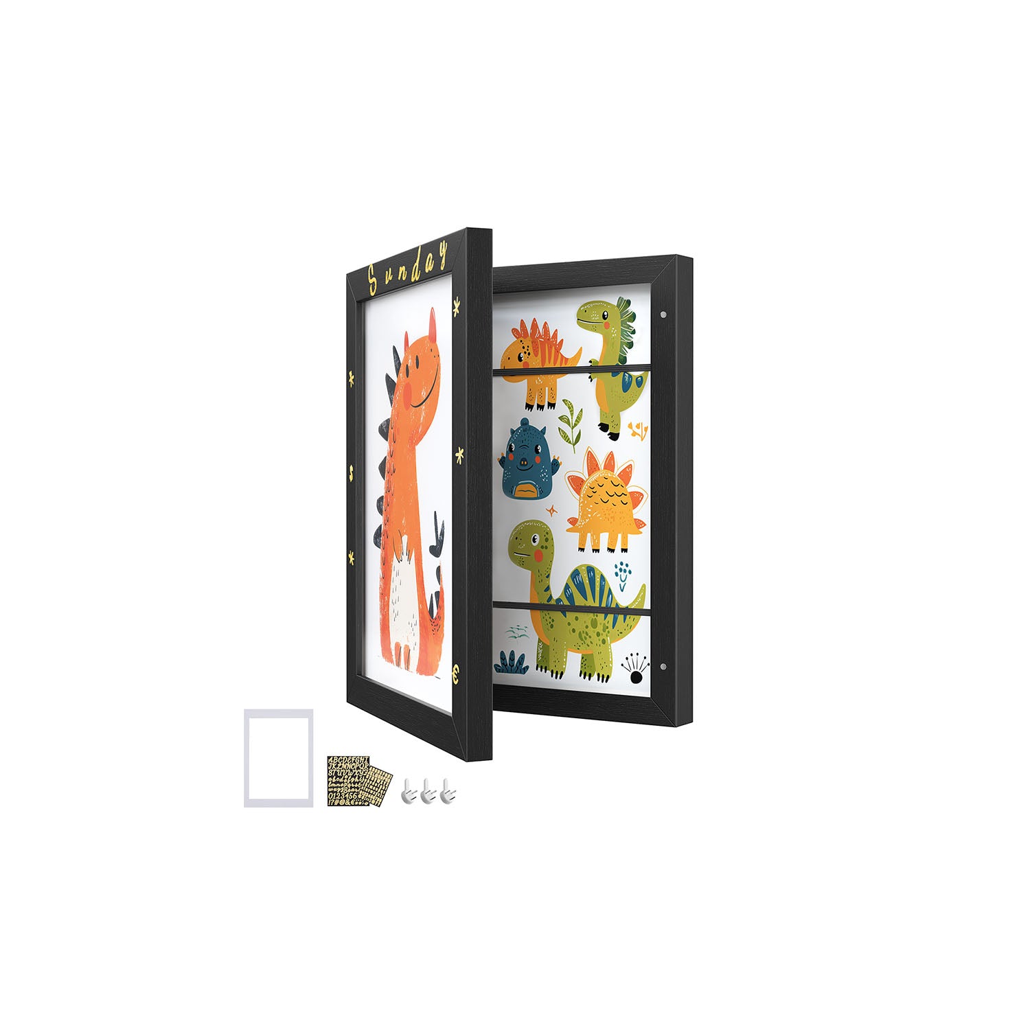 Kids Artwork Frame Changeable - A4 - 8.5x11 Art Picture Frame Display for Room Decor - Ash Black