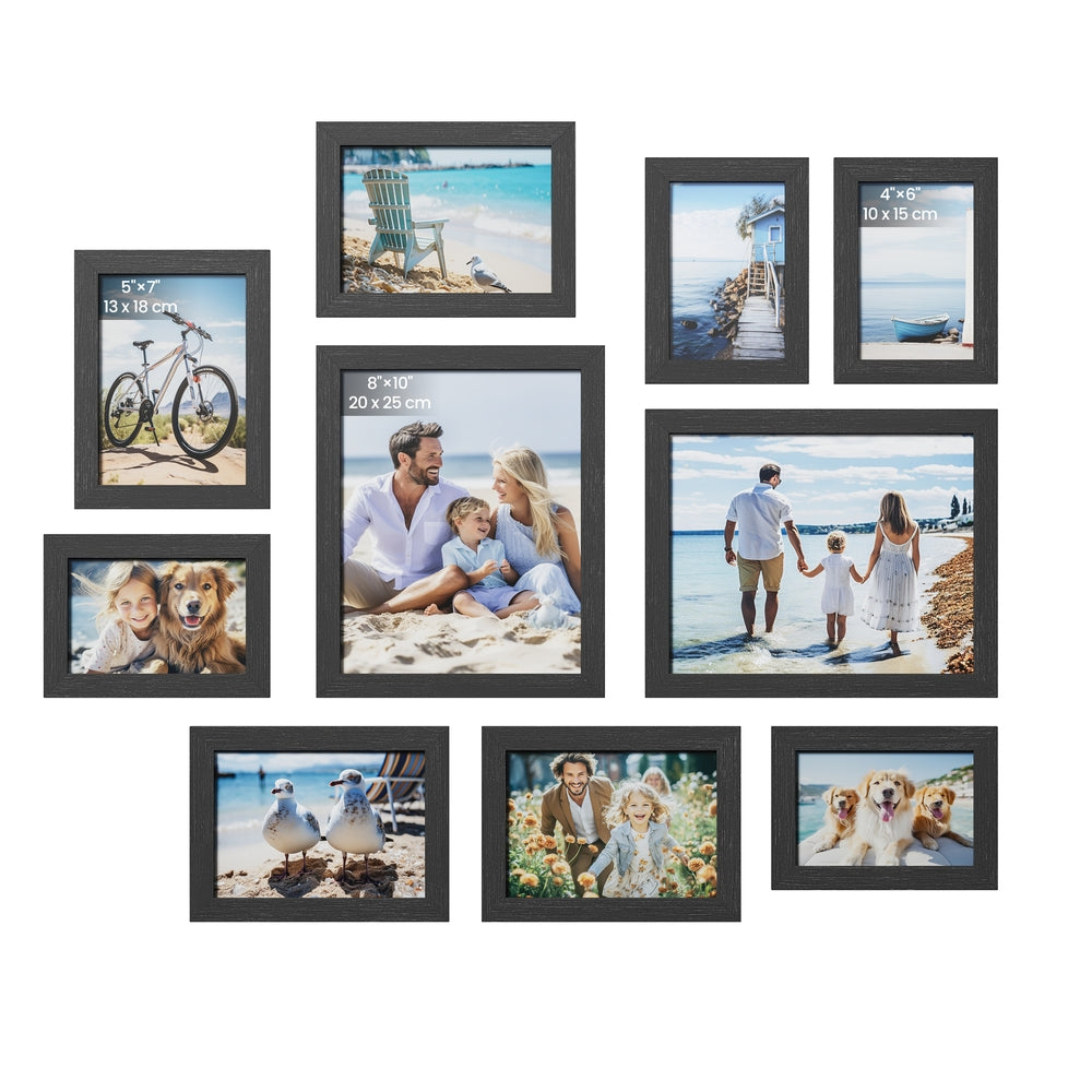 Collage Picture Frames - Set of 10 - Ink Black
