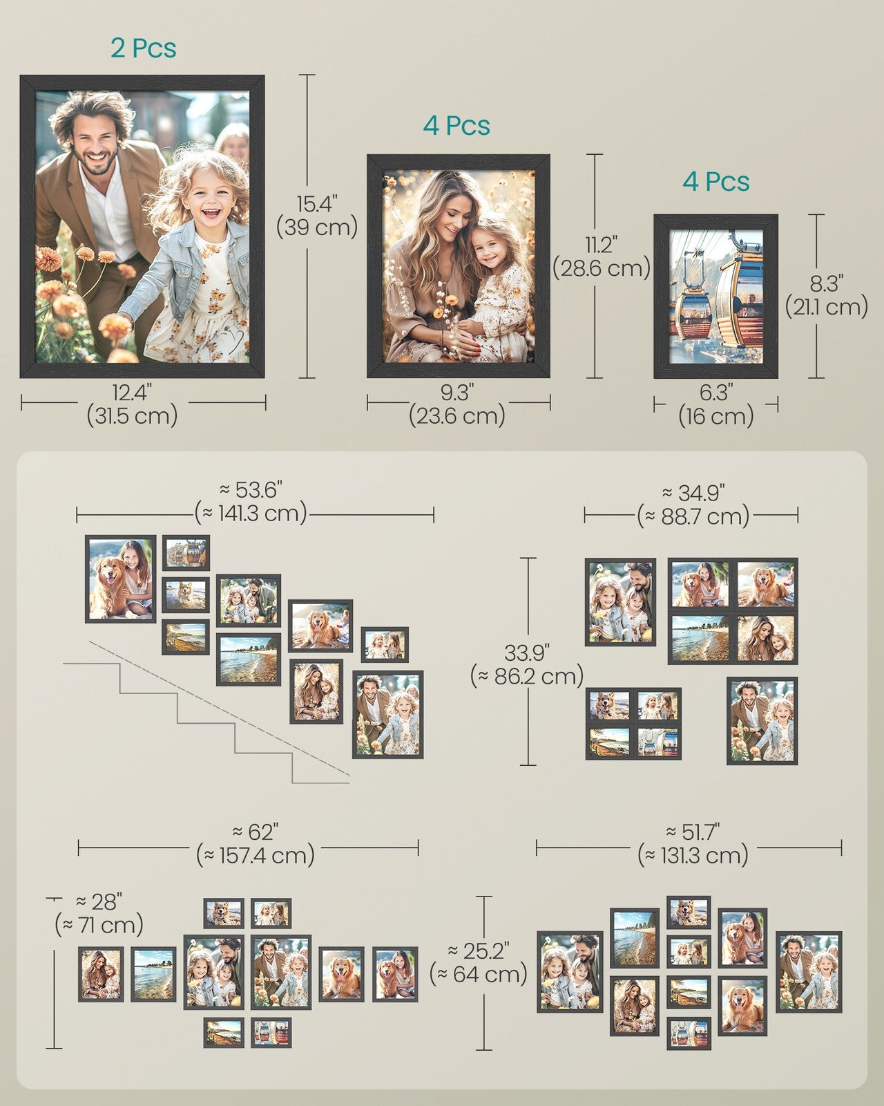Collage Picture Frames Set of 10