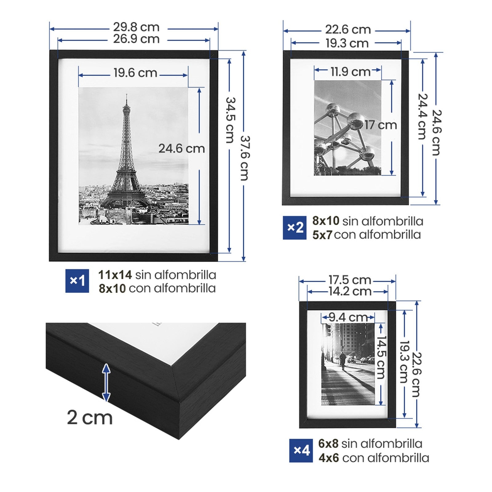 Picture Frames with 7 Mats