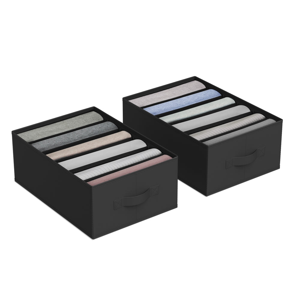 Set of 4 Large Size Wardrobe Clothes Organizers - Ink Black