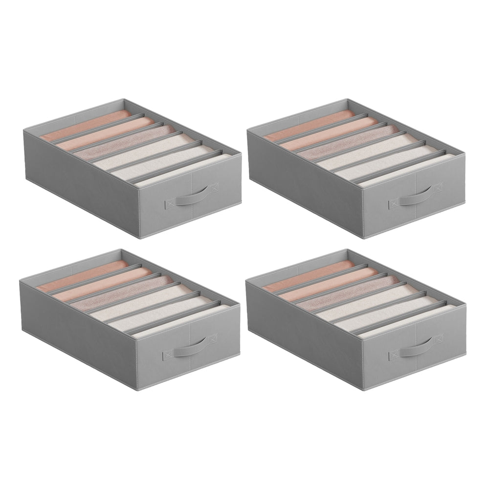 Set of 4 Large Size Wardrobe Clothes Organizers - Gray