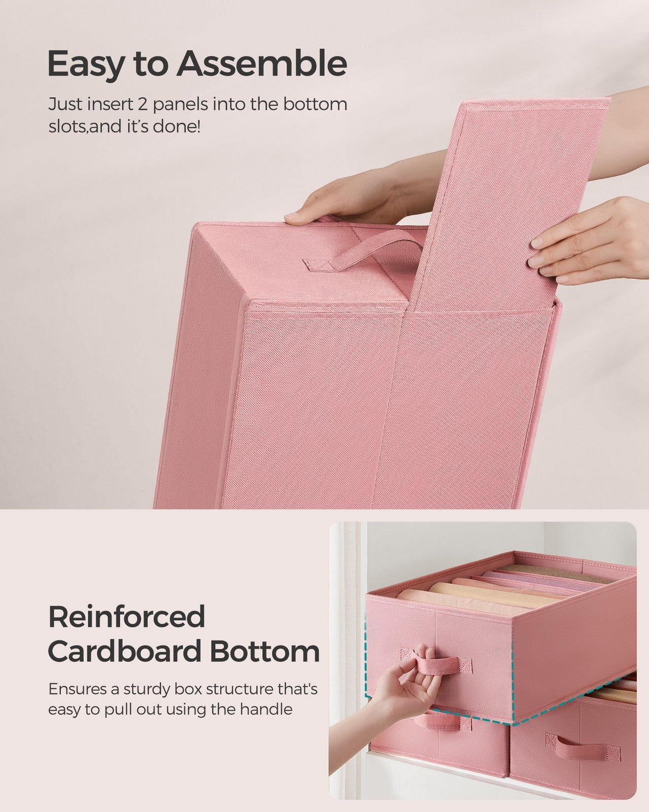 Set of 4 Large Size Wardrobe Clothes Organizers - Jelly Pink