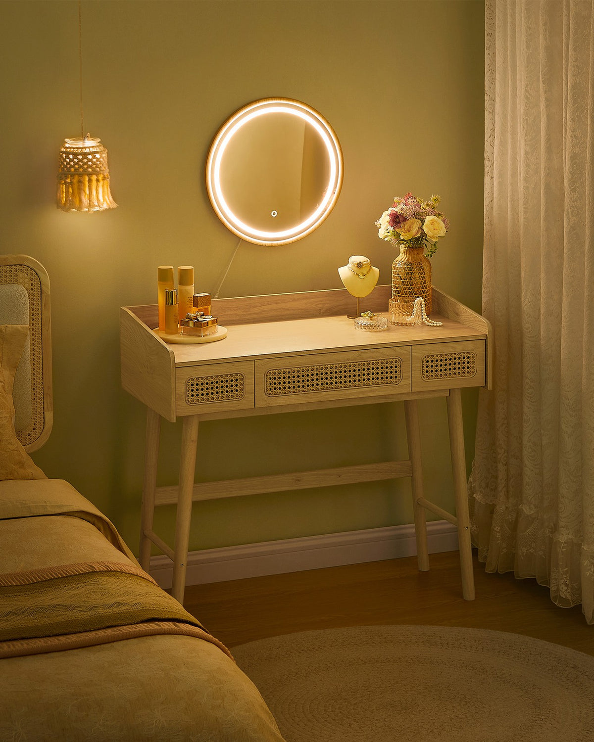 BOHOVEN Collection - Vanity Desk with Mirror and Lights