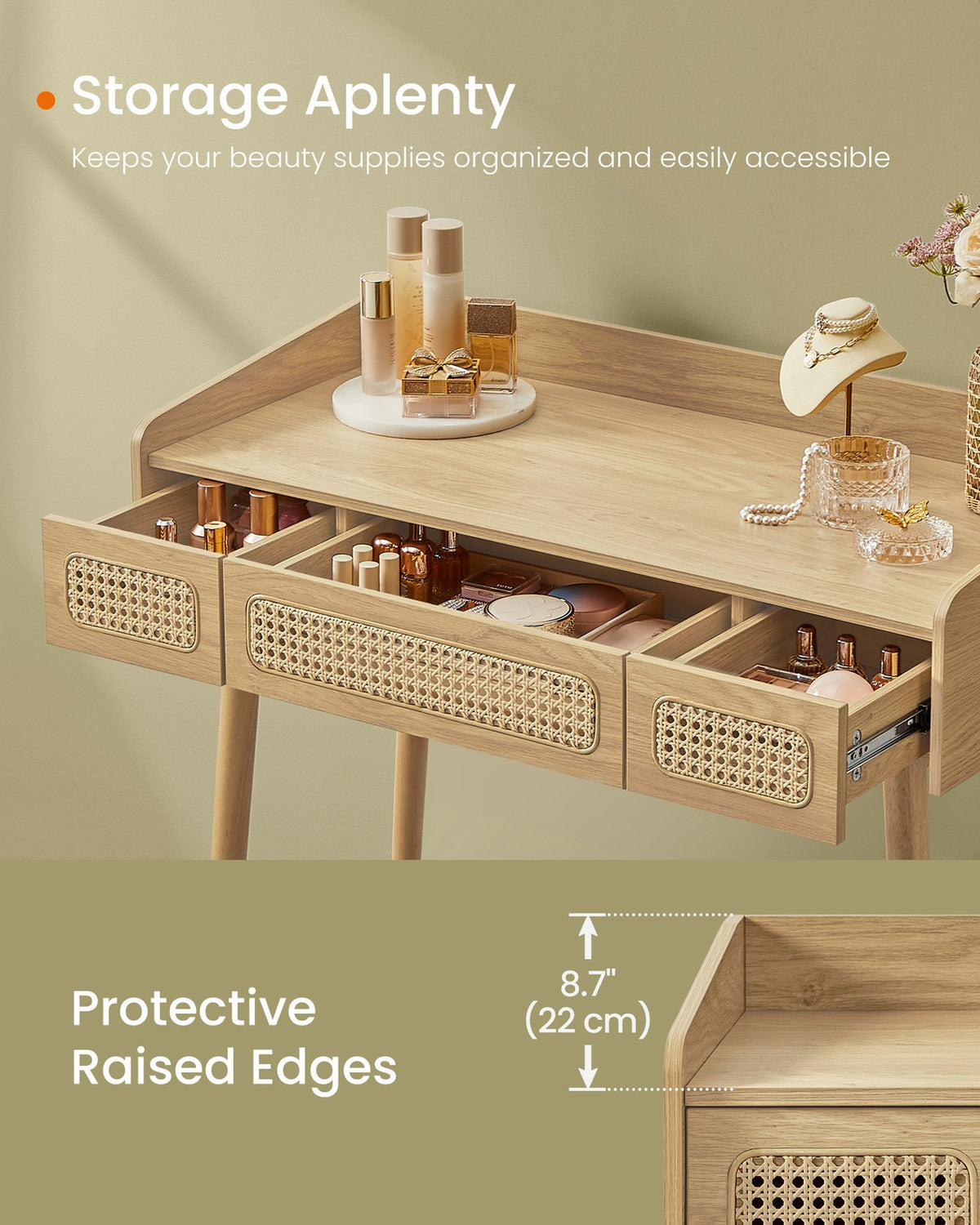BOHOVEN Collection - Vanity Desk with Mirror and Lights