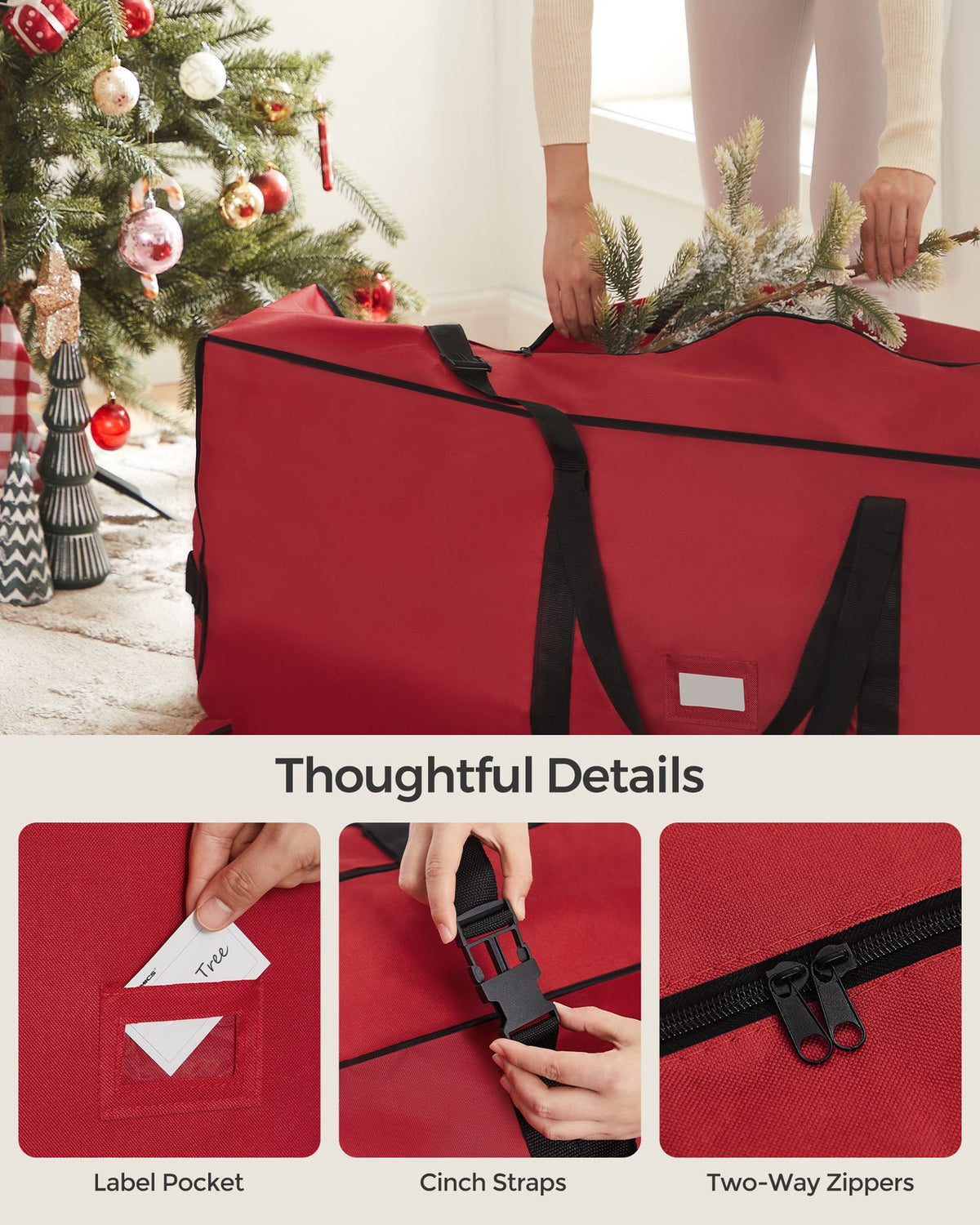 Christmas Tree Storage Bag - Rolling Wheels - Fits Trees Up to 9 ft