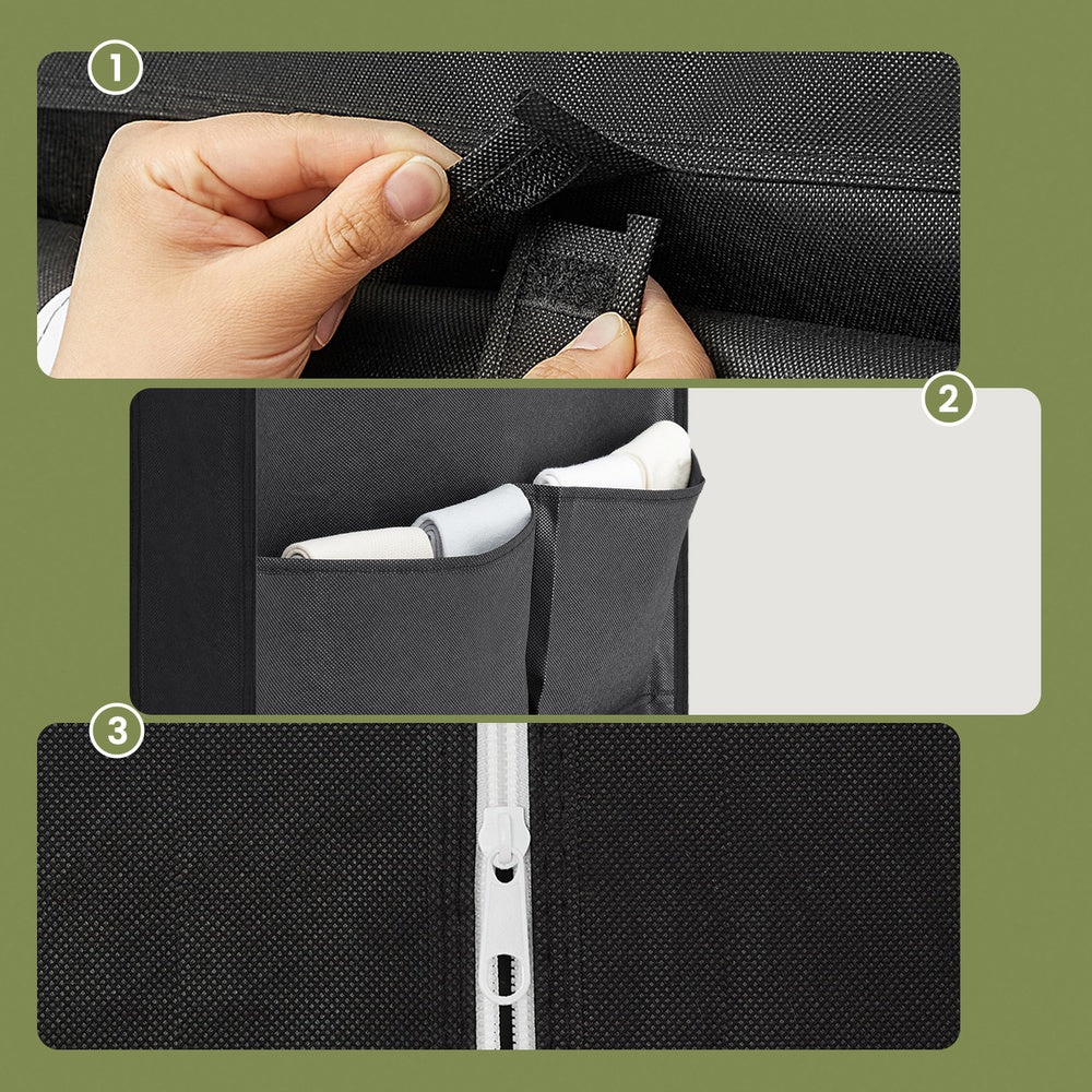 Portable Wardrobe Closet Organizer with Cover for Bedroom Storage