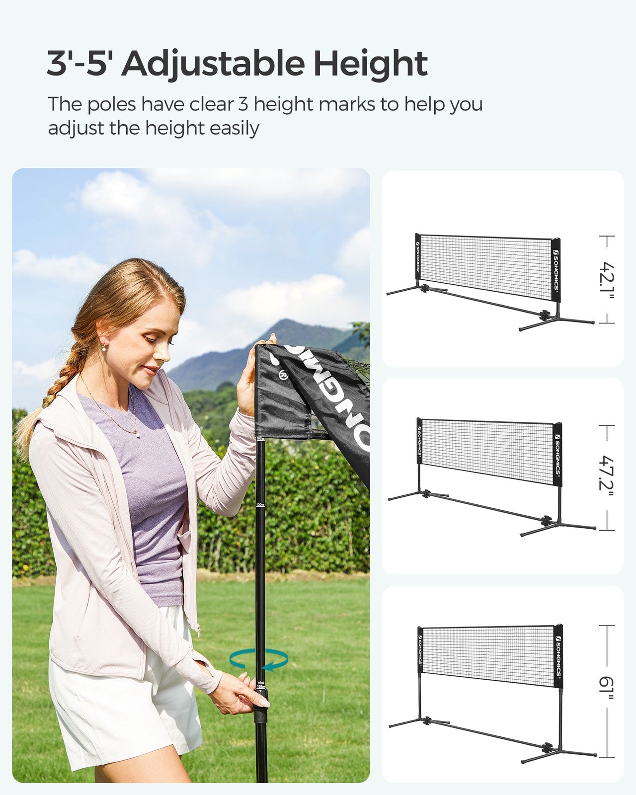 Black Badminton Net - Black