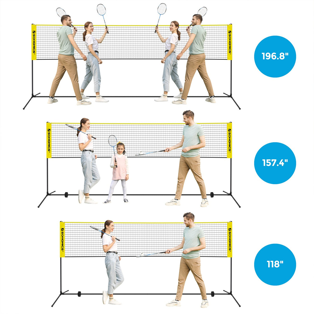 Badminton Net - Portable Sports Set - 10 ft - Easy Setup