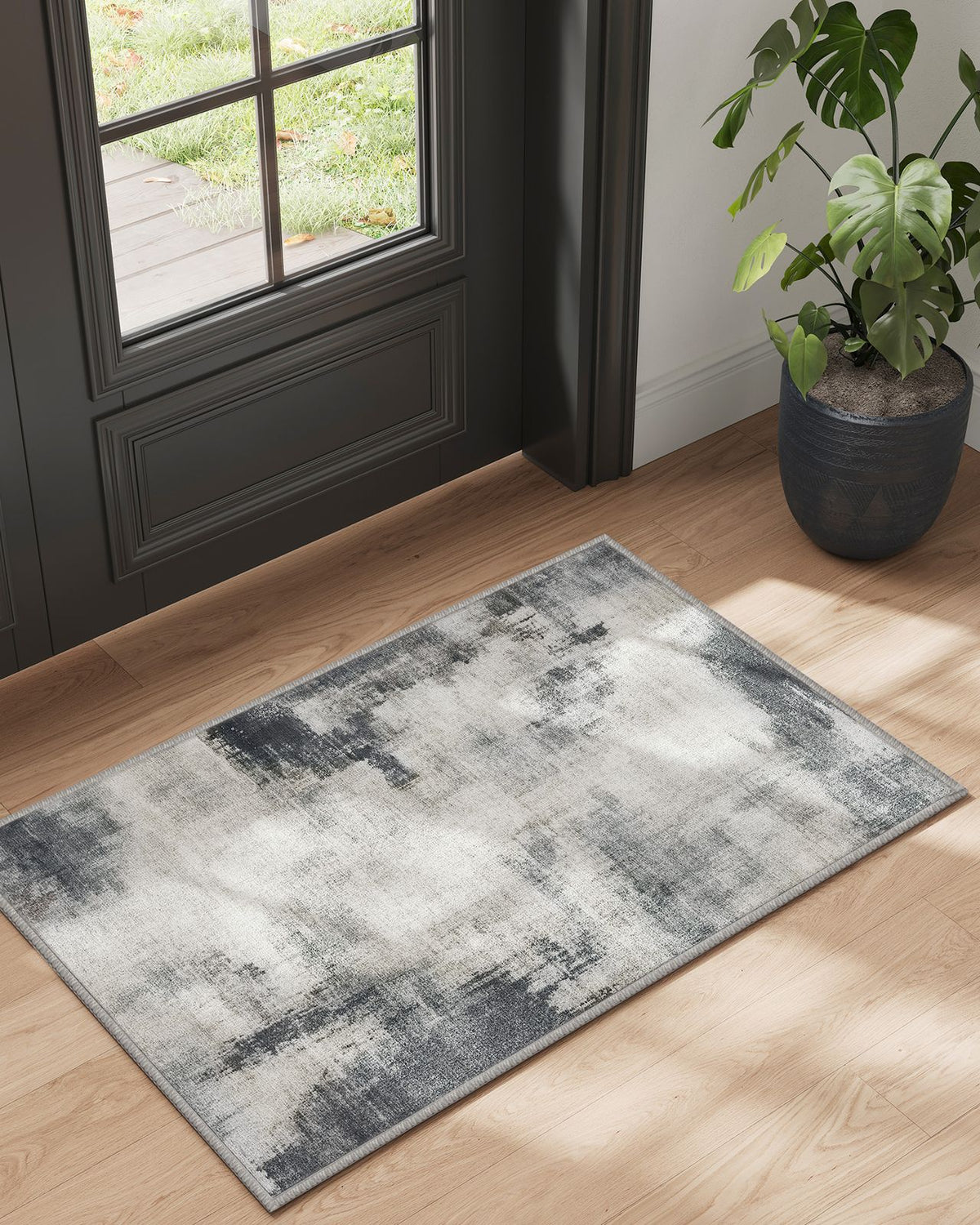 2x3 Ft Area Rug - Modern Abstract Style - Dove Gray