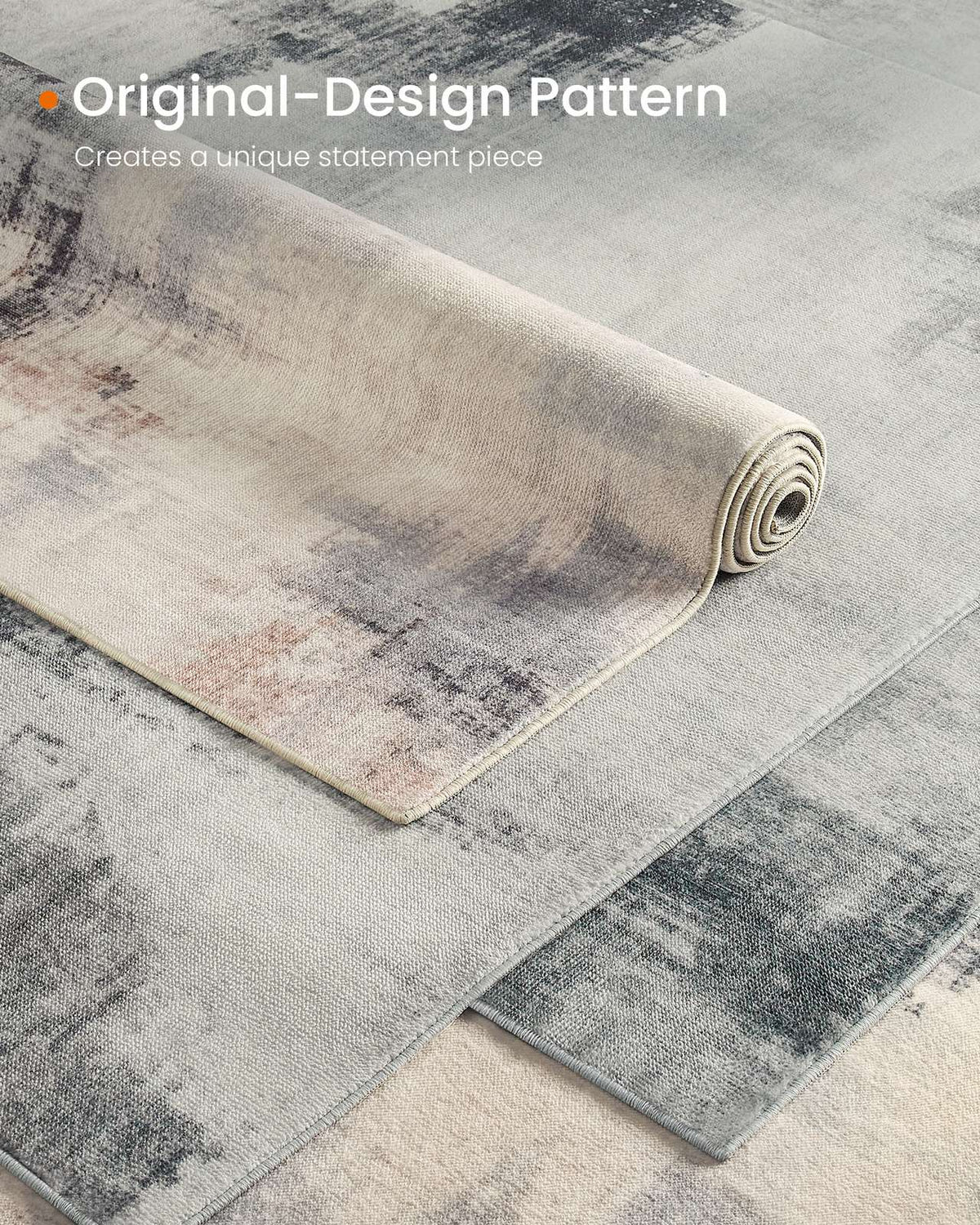 2x3 Ft Area Rug - Modern Abstract Style - Dove Gray